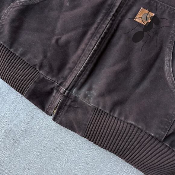 Vintage Y2K Carhartt J130 DKB brown hooded work wear jacket - Picture 5 of 9